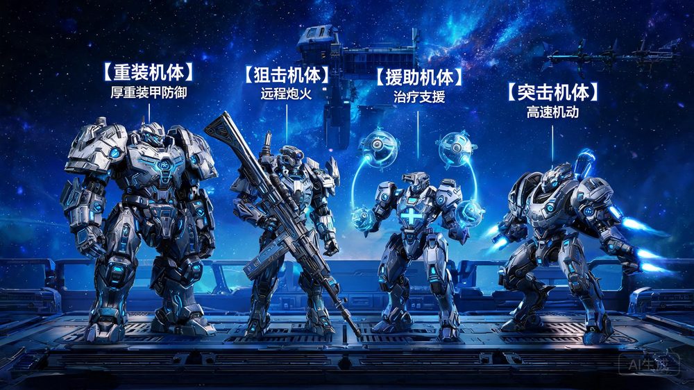机战：钢铁巨舰 四大机体 · 定位分明